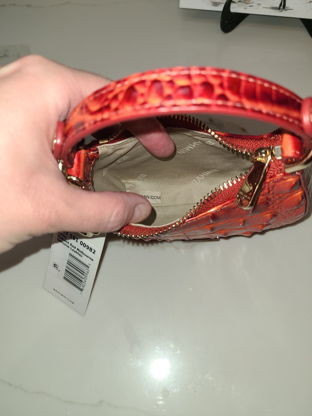 NWT Brahmin Radiant Red Melbourne Lollie Mini/Micro - Picture 11 of 15